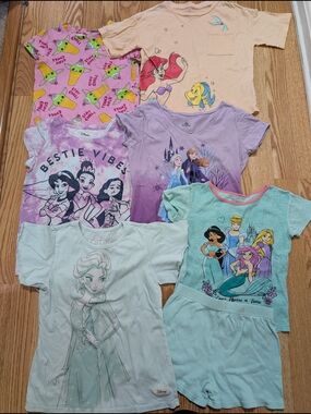 Girls Disney Shirts and Pajamas 7/8